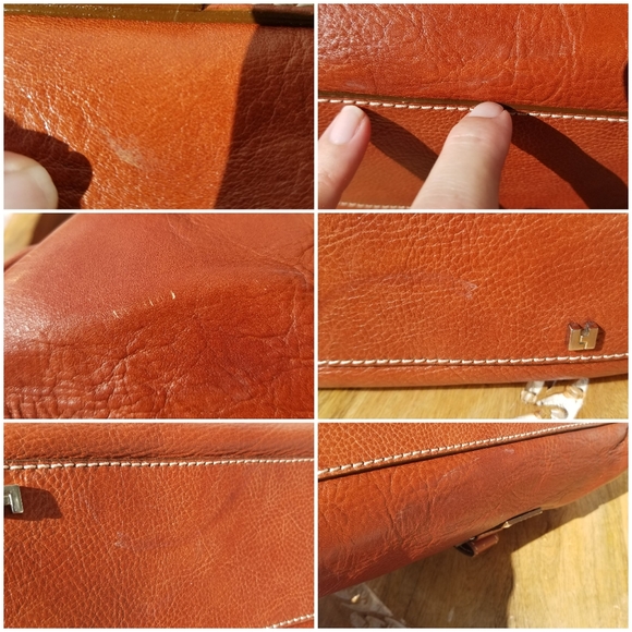 Lamberston Truex camel colored leather shoulder bag - Picture 11 of 15